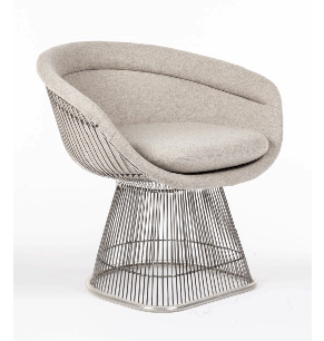 Warren Platner Style Wire Dining Chair upholstered