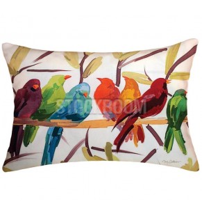 Watercolor Bird Style Decorative Cushion A