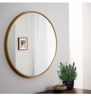 Proinsias Brass Detailed Round Mirror