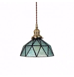 Retro Style Glass Brass Pendant Lamp