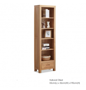 Winfrid Solid Oak Wood Bookshelves with Storage Unit