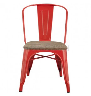 Xavier Pauchard Tolix Style Chair with Elm Seat - Stackable Dining Chair