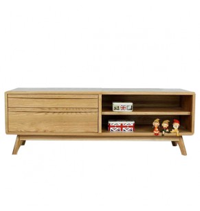 Zane Solid Oak Wood TV Cabinet