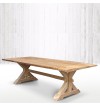 Farm Style Recycled Solid Elm Wood Trestle Based Dining Table