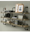 Hussein Industrial Solid Wood Wall Shelf