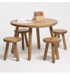 Chario Solid Oak Wood Kids Stool