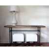 Eldin Black Pipe Solid Oak Wood High Console Table