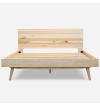 Esilee Solid Oak Wood Bed Frame with Bedide Table