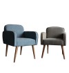 Farran Style Armchair - Light Grey & Blue
