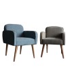 Farran Style Armchair - Light Grey & Blue