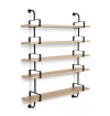 Hussein Industrial Solid Wood Wall Shelf