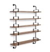 Hussein Industrial Solid Wood Wall Shelf