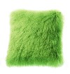Mongolian Lamb Fur Cushion - Green