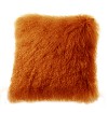 Mongolian Lamb Fur Cushion - Cognac