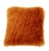 Mongolian Lamb Fur Cushion - Cognac