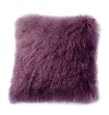 Mongolian Lamb Fur Cushion - Purple