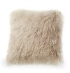 Mongolian Lamb Fur Cushion - White