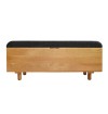 Mirella Upholstered Solid Oak Wood Storage Bench and Ottoman 