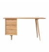 Sindri Solid Oak Wood Desk with 3 Drawers