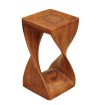 Solid Wood Twisted Stool / Side Table