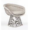 Warren Platner Style Wire Dining Chair upholstered