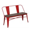 Xavier Pauchard Tolix Style Bench with Back (Elm Seat)