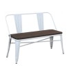 Xavier Pauchard Tolix Style Bench with Back (Elm Seat)
