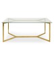 Bolster Glass Rectangle Dining Table - Gold Base