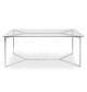 Bolster Glass Rectangle Dining Table - Silver Base