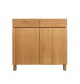 Nate Solid Oak Wood Storage Cabinet and Console - Oak Finish