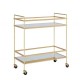 Bartlett Brass Detailed Glass Bar Cart