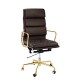 Eames Style Softpad Highback Office Chair With Castors - Gold Frame