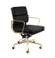 Eames Style Softpad Lowback Office Chair With Castors - Gold Frame