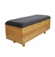 Mirella Upholstered Solid Oak Wood Storage Bench and Ottoman