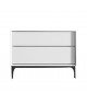 Nordic White Chest Of Drawers with Metal Base