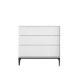 Nordic White Chest Of Drawers with Metal Base