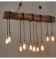 Stockroom Retro Wood Industrial Pendant Light Bar Hanging Ceiling Lamp Rustic Chandelier