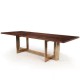 Amaru Industrial Style Solid Oak Wood Dining Table with Metal Base