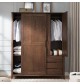 Ixchel Solid Oak Wood Wardrobe - Smoke Expresso