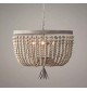 Whitewash Wood Bead Pendant Lamp