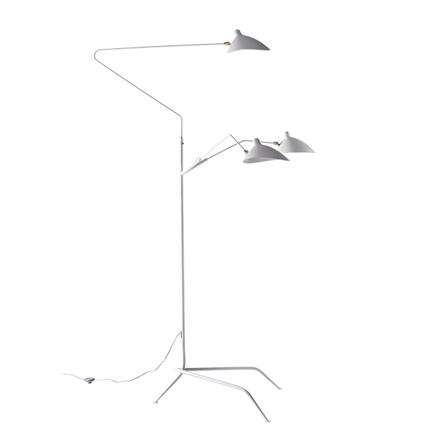Serge Mouille Style 3 Arms Rotating Floor Lamp