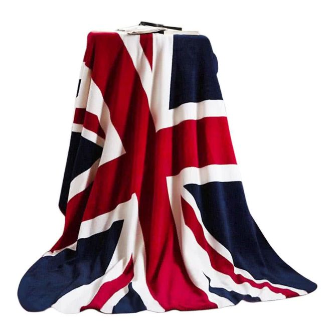 United States British UK Flag Union Jack Coral Fleece Blankets / Throw