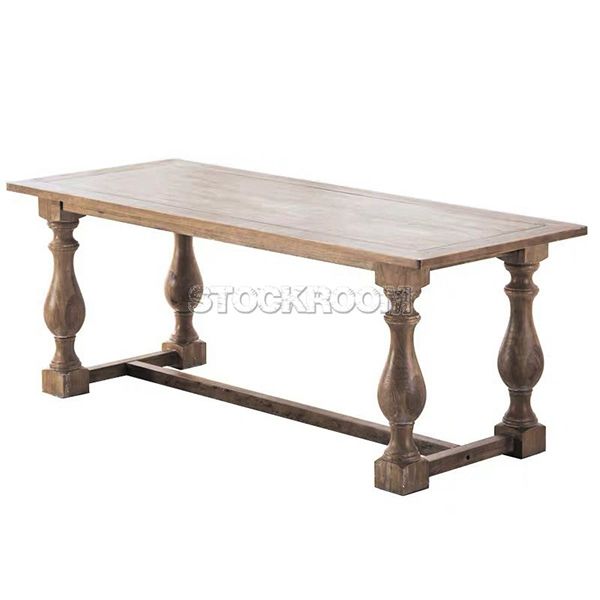 ATLANTA ANTIQUED SOLID BEECH WOOD MONASTERY DINING TABLE