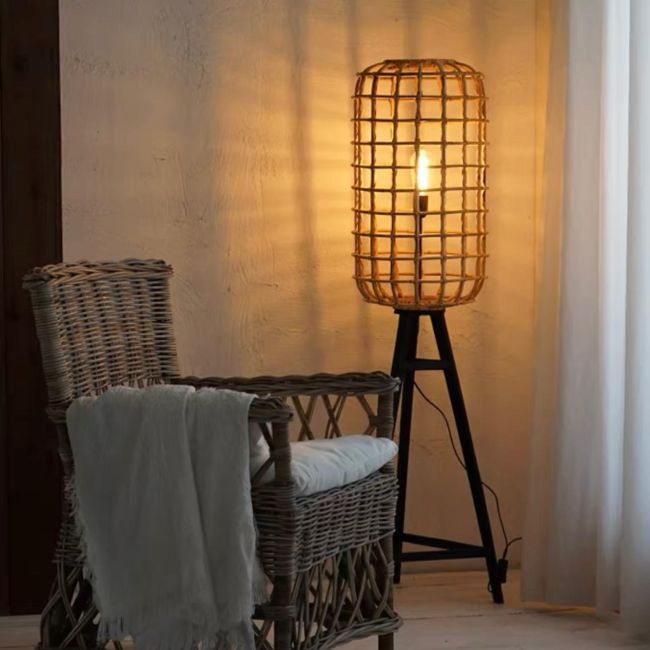 Bali Style Rattan Floor Lamp