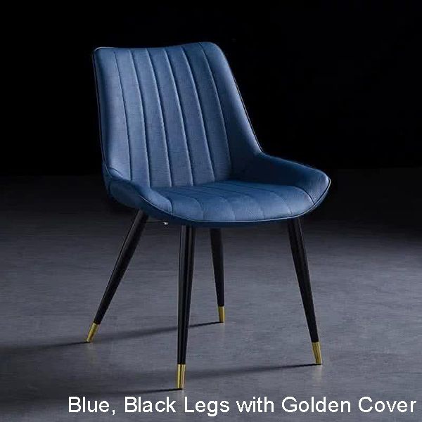 Hille PU Leather Upholstered Dining Chair With Metal Legs