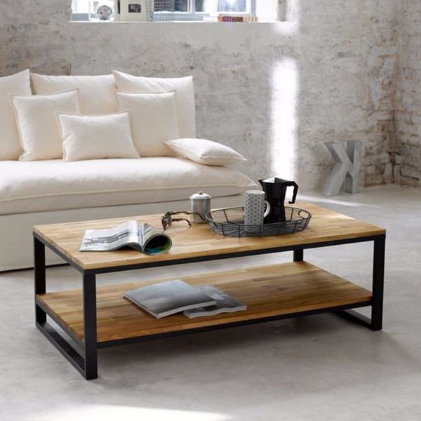 Caden Solid Wood Industrial Coffee Table