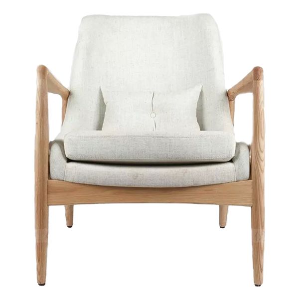 Cameron Solid Wood Upholstered Lounge Chair