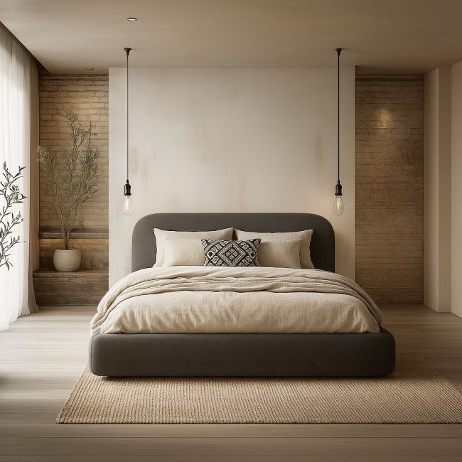 Cedar Fabric Upholstered Storage Single Bed Frame