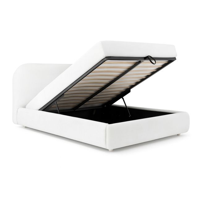 Cedar Fabric Upholstered Storage Single Bed Frame