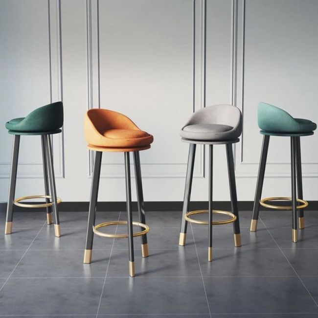 Celia Scandinavian Low Back Upholstered Bar Stool